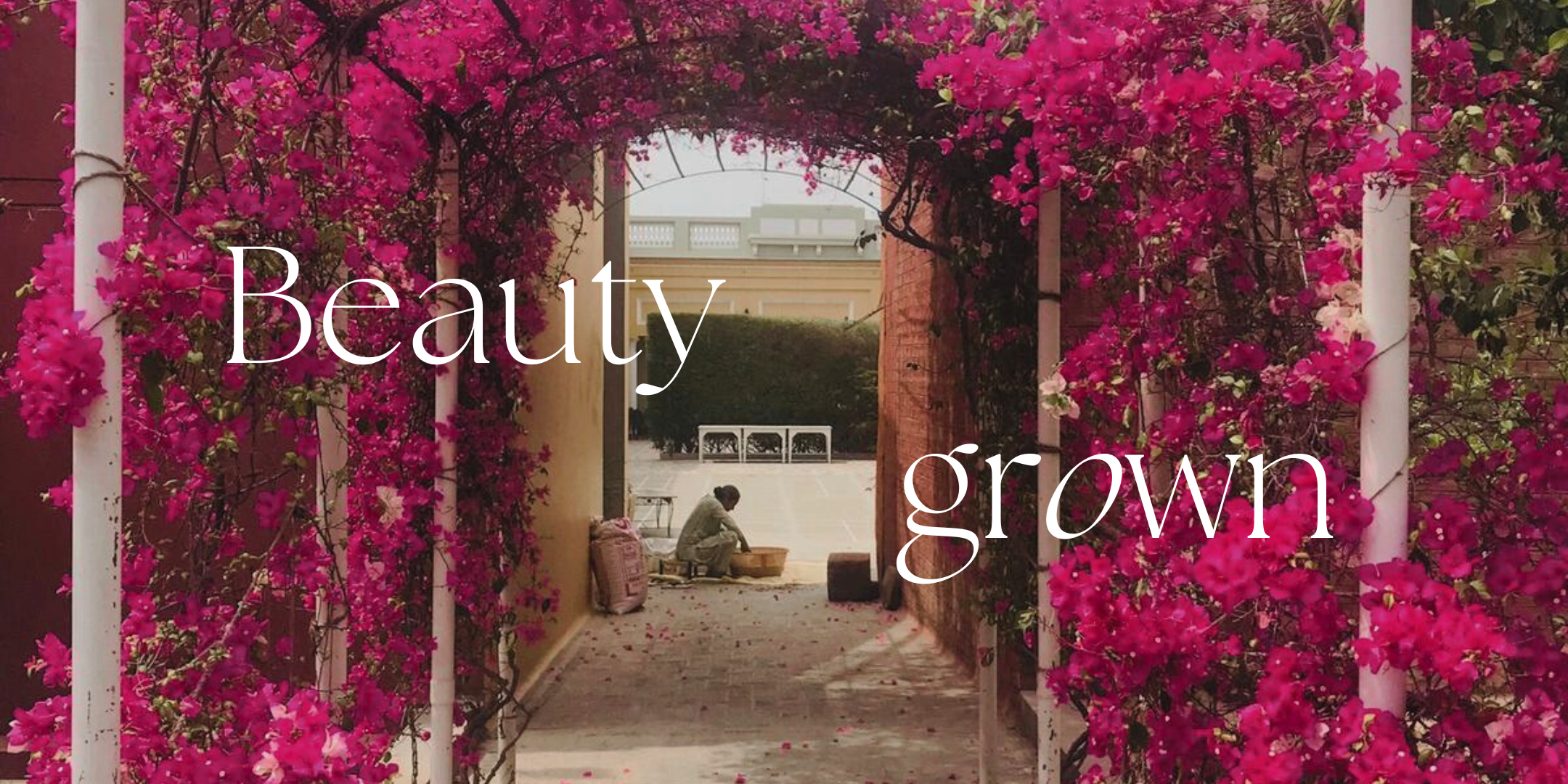 Beauty Grown. Image: Lady cleaning flowers and botanicals, at the farmhouse