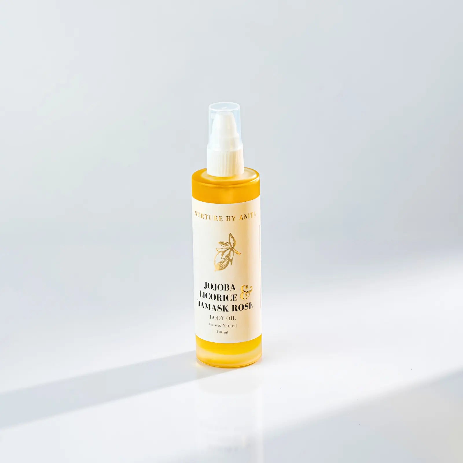 Jojoba Licorice & Damask Rose Body Oil - NURTURE BY ANITA - Golden Jojoba - Skin Barrier Repair - Collagen Boosting Oil - Post Shower Body Oil