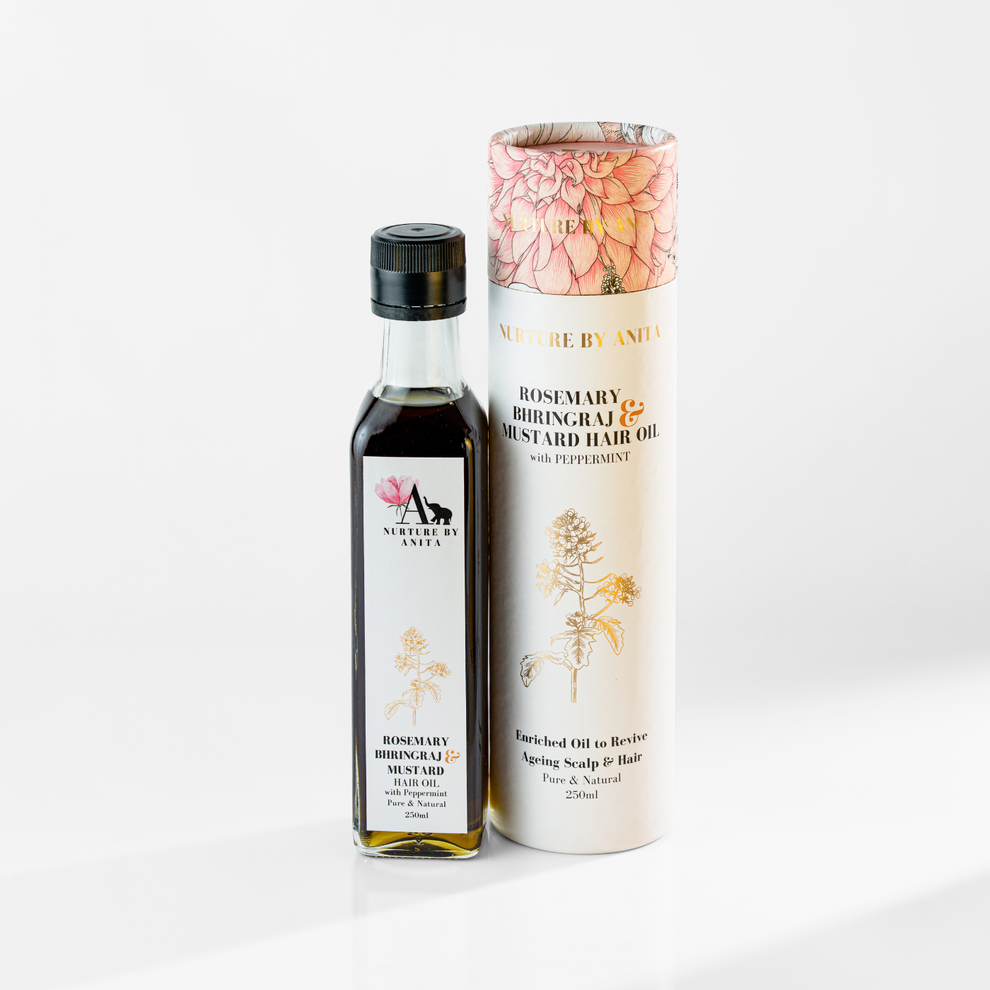Rosemary Bhringraj & Mustard Hair Oil - NURTURE BY ANITA - Hair Growth Oil