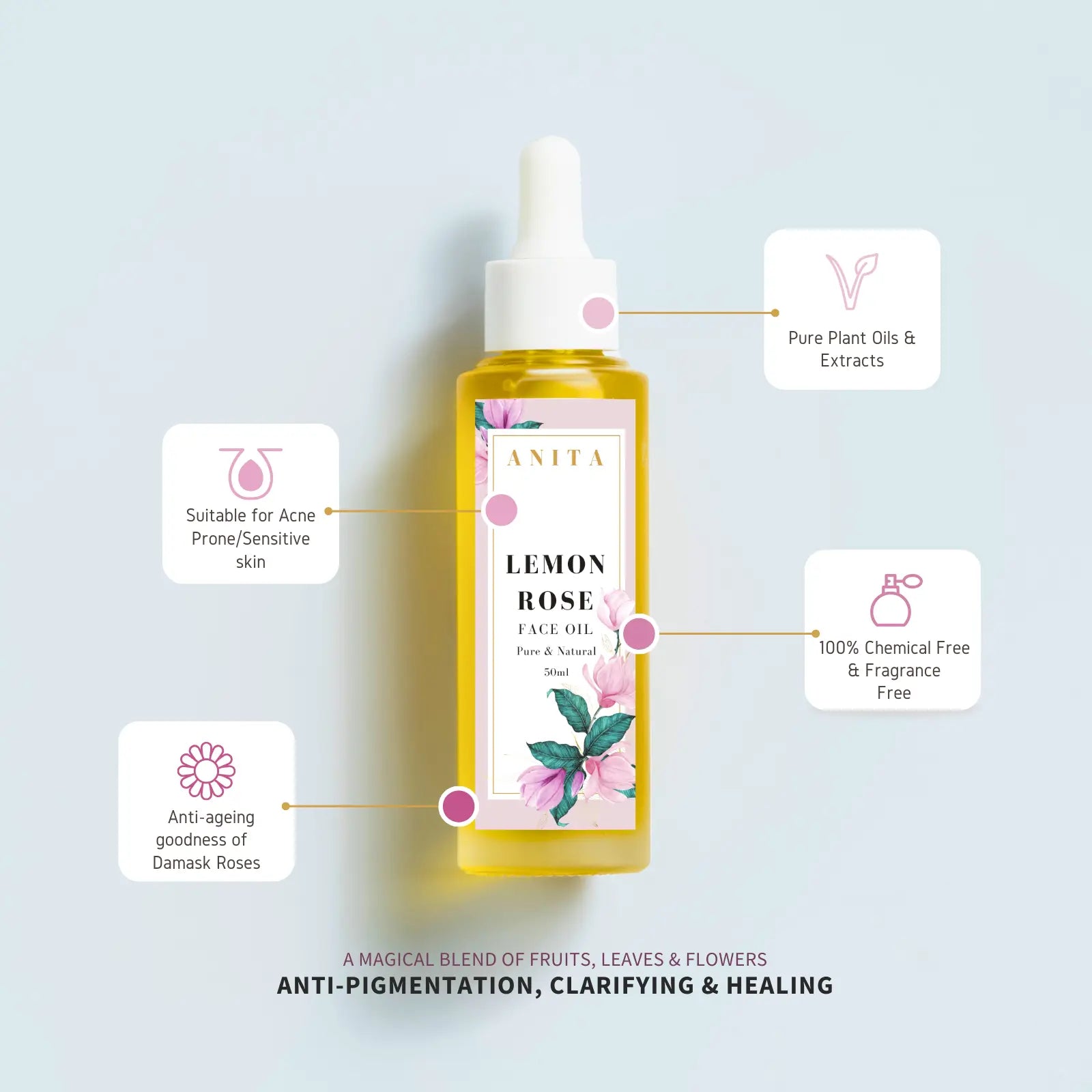 Lemon Rose Face Oil - NURTURE BY ANITA