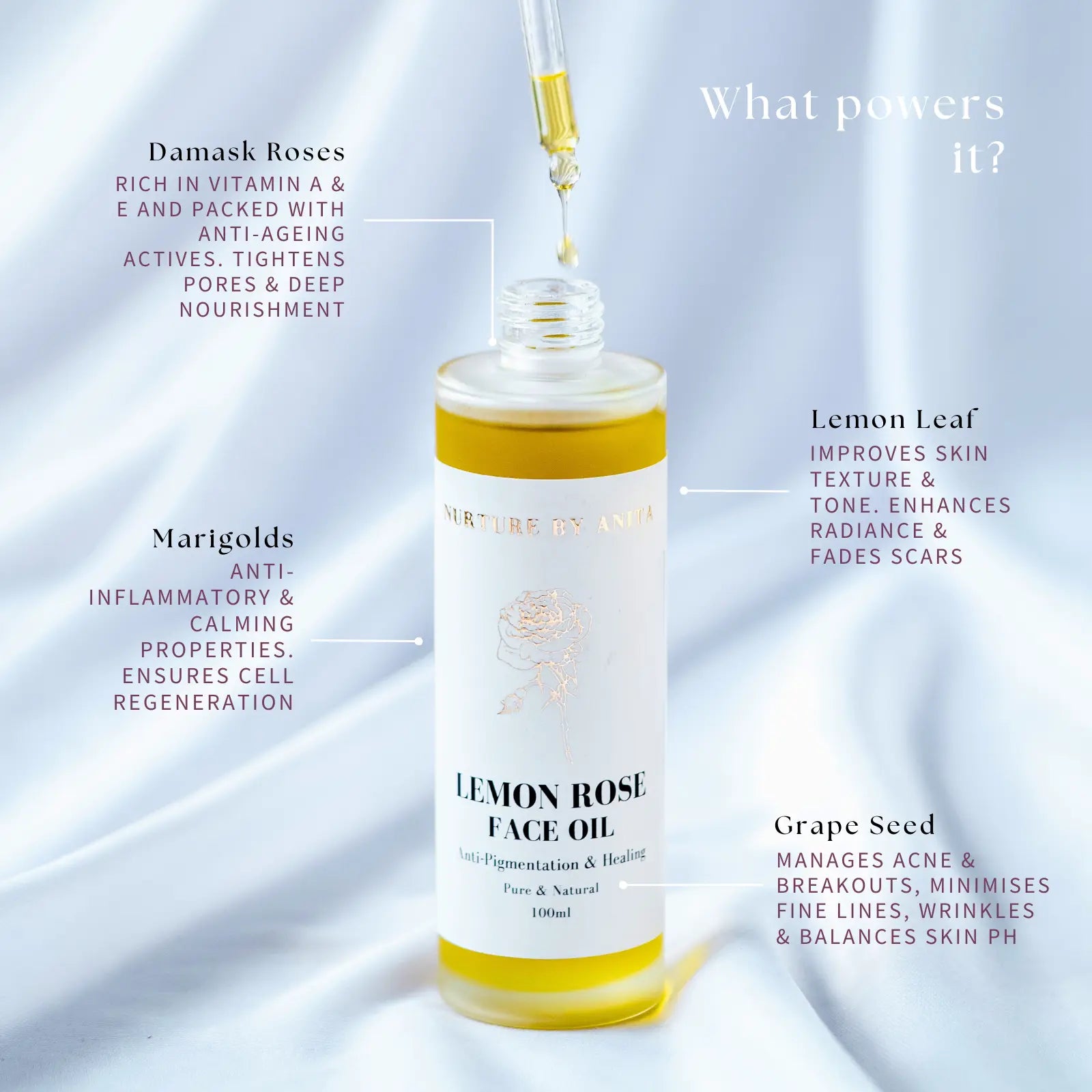 Lemon Rose Face Oil - NURTURE BY ANITA