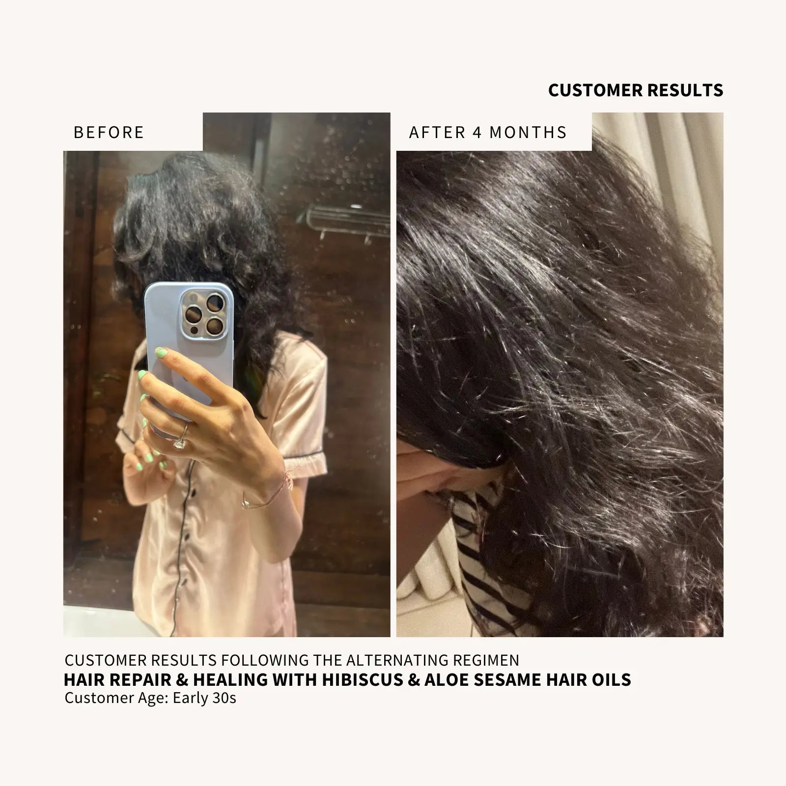 AloeSesame Hair Oil - Customer Results - Damage Repair Hair Oil for Thick Shinny Hair