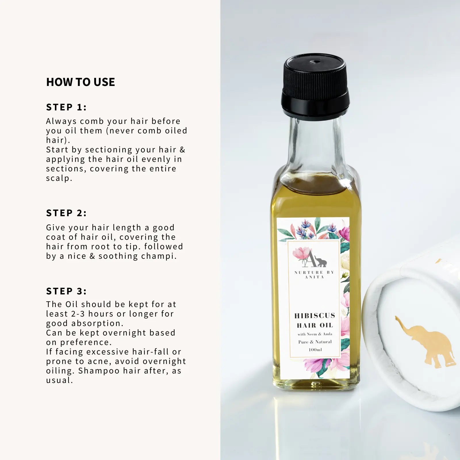 Hibiscus Hair Oil - How to Apply Oil