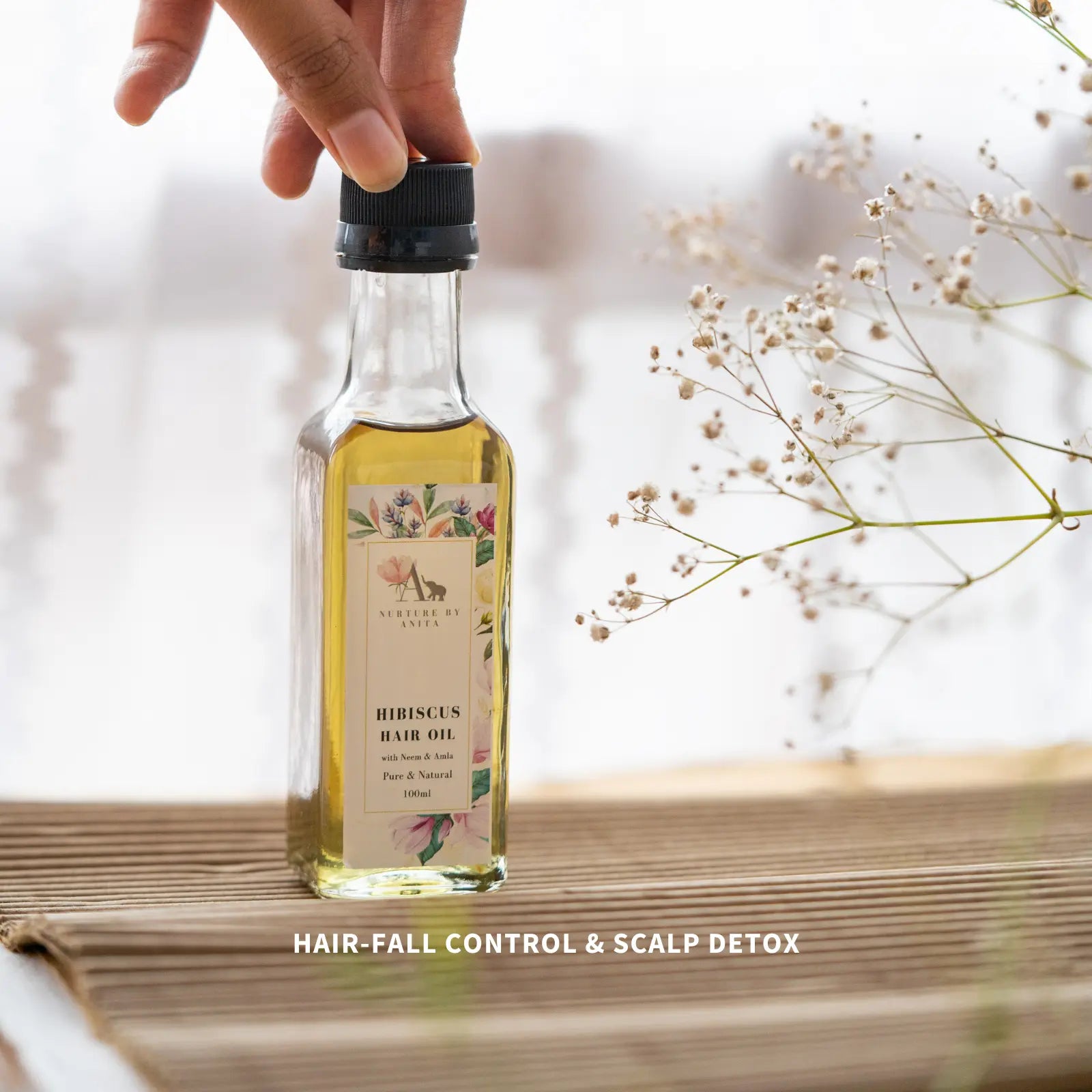 Nurture by Anita - Hibiscus Hair Oil 100ml Glass bottle