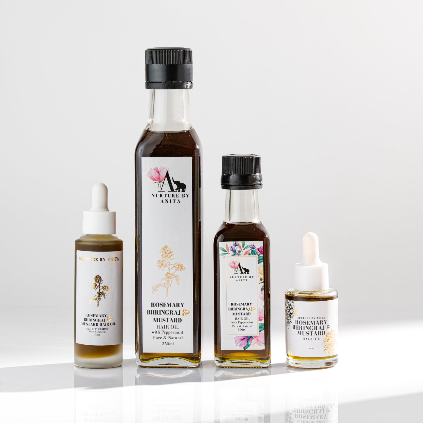 Rosemary Bhringraj & Mustard Hair Oil - NURTURE BY ANITA - Hair Growth Oil